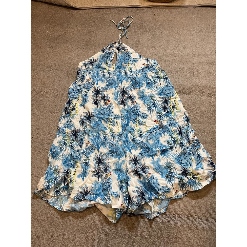 Roxy Body Suit Womens Medium M Top Blue Roper Sleeveless Tie Back NEw with Tag